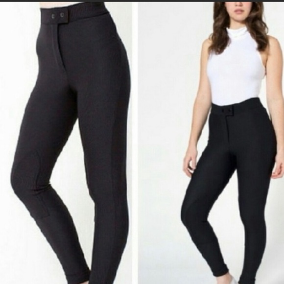 American Apparel Pants - American Apparel Pant Black Ribbed High Waisted Riding Pants Size Small